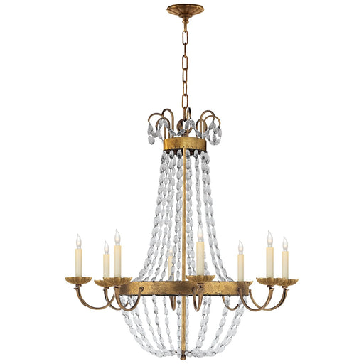 Paris Flea Market Large 8-Light Chandelier in Gilded Iron