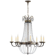 Paris Flea Market Large 8-Light Chandelier in Sheffield Silver
