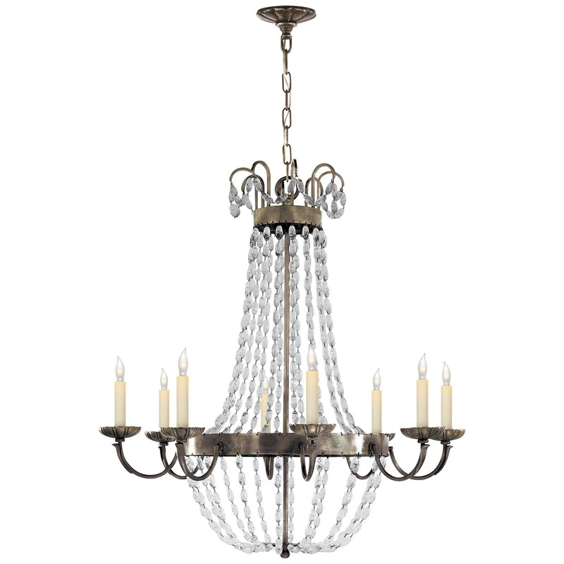 Paris Flea Market Large 8-Light Chandelier in Sheffield Silver