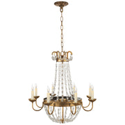 Paris Flea Market Eight Light Chandelier in Gilded Iron