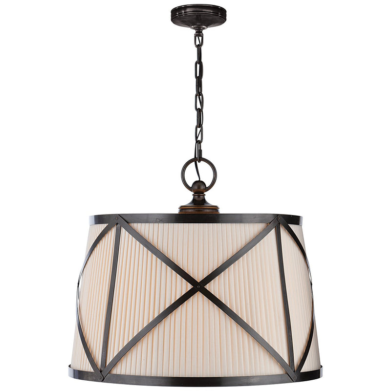 Grosvenor Large 3-Light Drum Pendant in Bronze