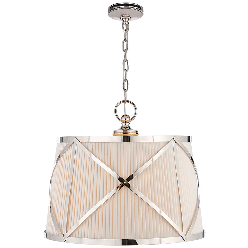 Grosvenor Large 3-Light Drum Pendant in Polished Nickel