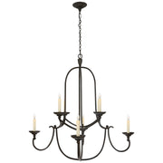 Flemish Eight Light Chandelier in Aged Iron
