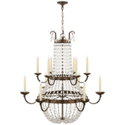 Paris Flea Market 12 Light Chandelier in Sheffield Silver