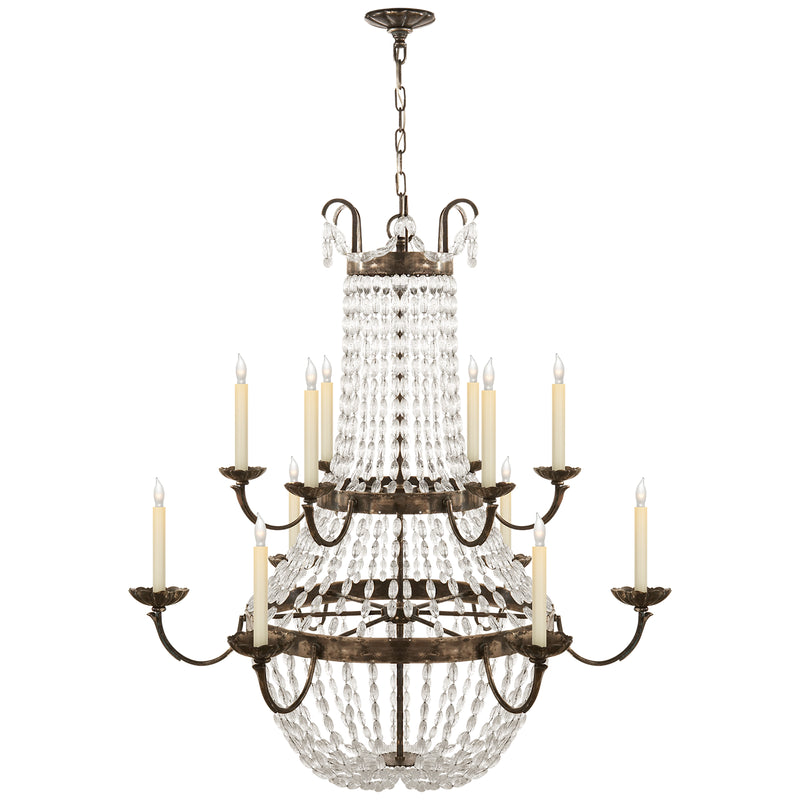 Paris Flea Market 12 Light Chandelier in Sheffield Silver