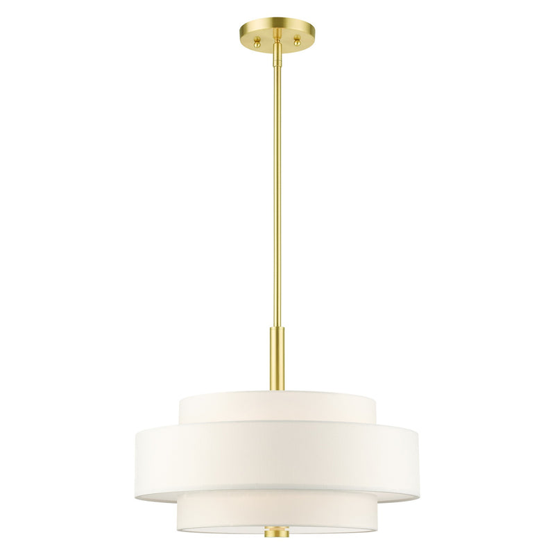 Meridian 4-Light 18" Drum Pendant in Satin Brass