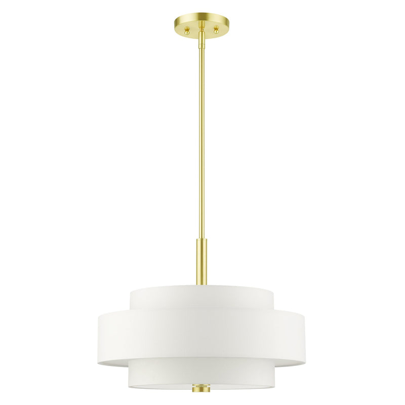 Meridian 4-Light 18" Drum Pendant in Satin Brass