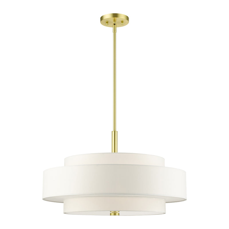 Meridian 5-Light 24" Drum Pendant in Satin Brass