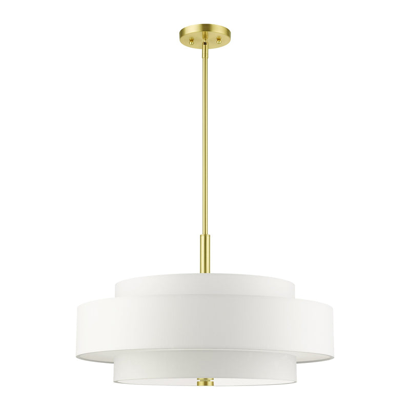 Meridian 5-Light 24" Drum Pendant in Satin Brass