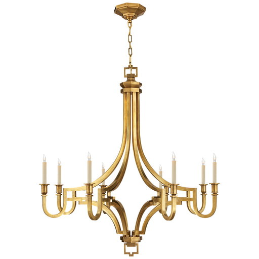 Mykonos Eight Light Chandelier in Antique-Burnished Brass
