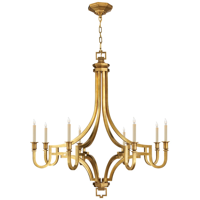 Mykonos Eight Light Chandelier in Antique-Burnished Brass