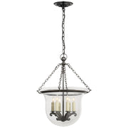 Country Bell Jar Medium 6-Light Lantern Pendant in Bronze