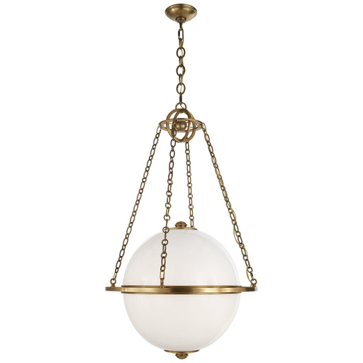 Modern Globe Two Light Lantern in Antique-Burnished Brass