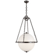 Modern Globe Two Light Lantern in Bronze