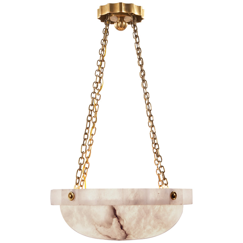 Fluted Band Two Light Chandelier in Alabaster