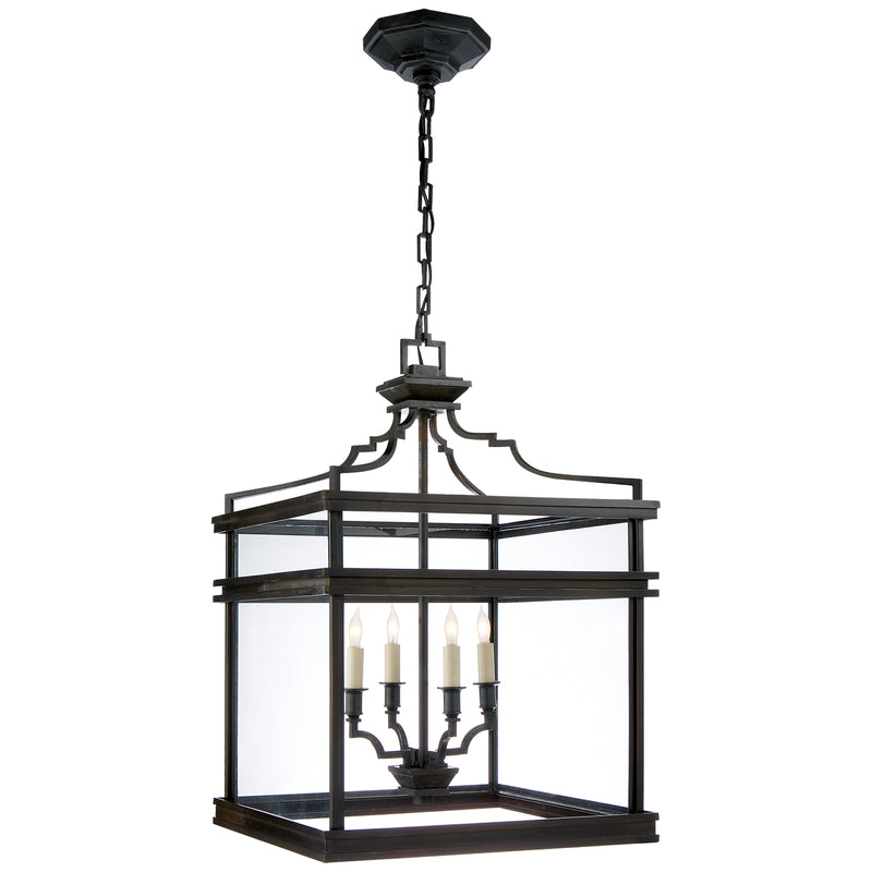 Mykonos Four Light Lantern in Aged Iron