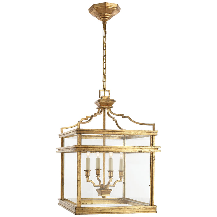 Mykonos Four Light Lantern in Gilded Iron