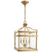 Mykonos Four Light Lantern in Gilded Iron