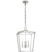 Darlana Medium 4-Light Lantern Chandelier in Polished Nickel