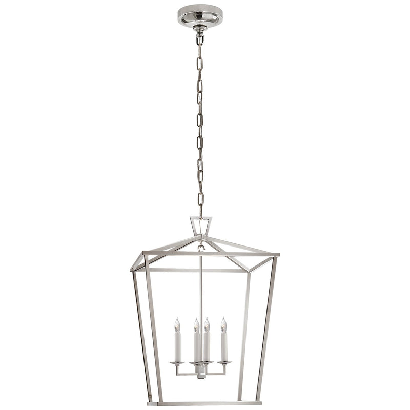 Darlana Medium 4-Light Lantern Chandelier in Polished Nickel