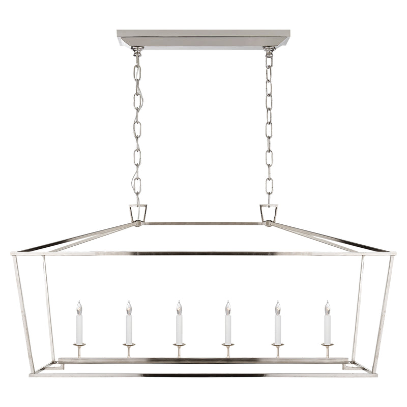 Darlana Six Light Lantern in Polished Nickel