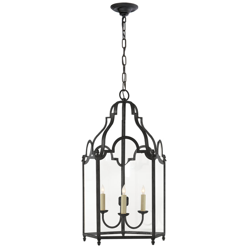 French Market Three Light Lantern in Blackened Rust