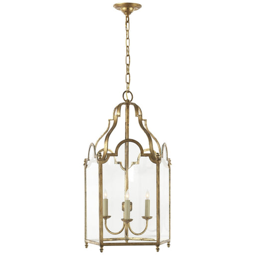 French Market Medium 3-Light Lantern Pendant in Gilded Iron