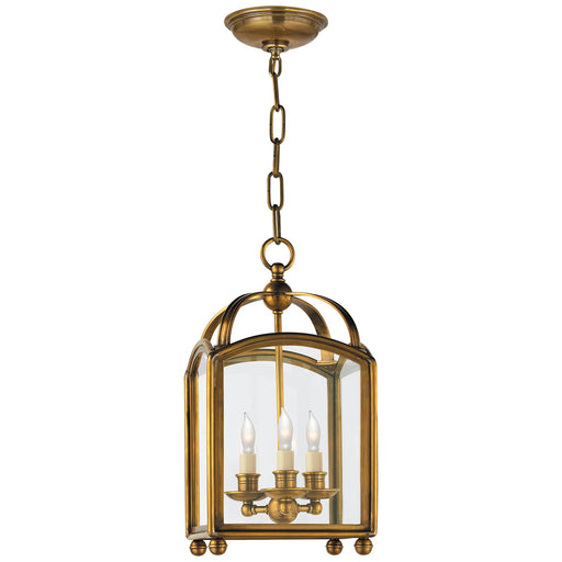 Arch Top Mini 3-Light Lantern Pendant in Antique-Burnished Brass