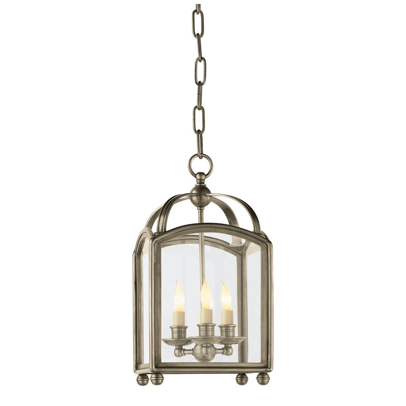 Arch Top Mini 3-Light Lantern Pendant in Antique Nickel