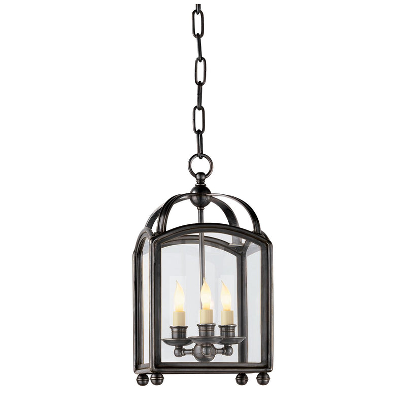 Arch Top Mini 3-Light Lantern Pendant in Bronze