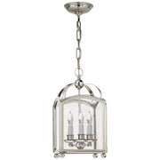 Arch Top Mini 3-Light Lantern Pendant in Polished Nickel