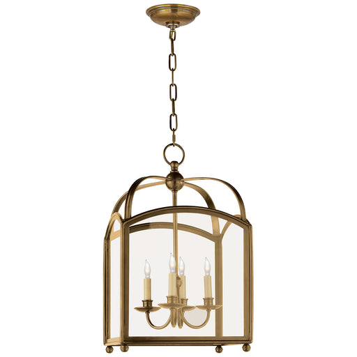 ARCHTOP Four Light Lantern in Antique-Burnished Brass