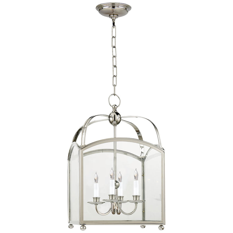 Arch Top Small 4-Light Lantern Pendant in Polished Nickel
