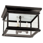 Club Large Square 3-Light Flush Mount in Bronze