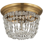 Paris Flea Market Small 2-Light Flush Mount in Antique-Burnished Brass