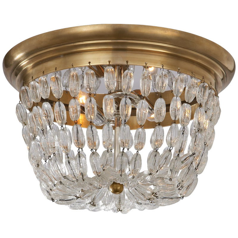 Paris Flea Market Medium 2-Light Flush Mount in Antique-Burnished Brass