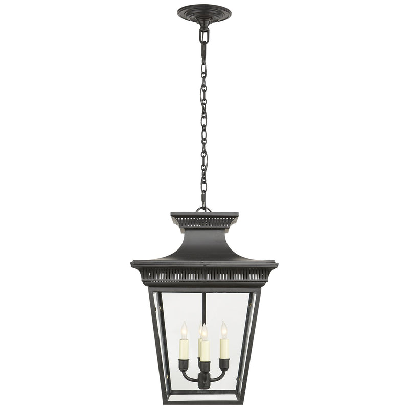 Elsinore Medium 4-Light Outdoor Lantern Pendant in Matte Black
