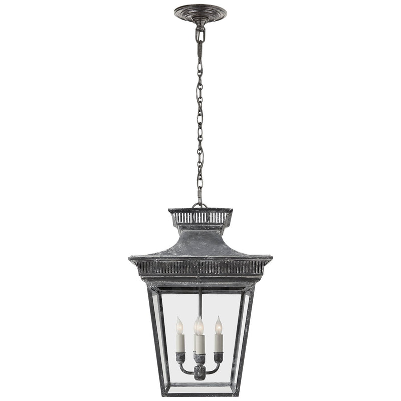 Elsinore Medium 4-Light Outdoor Lantern Pendant in Weathered Zinc