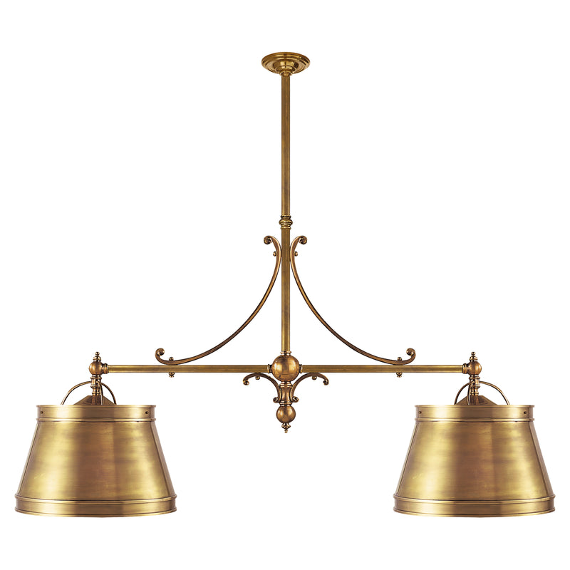 Sloane Street Shop Light Four Light Pendant in Antique-Burnished Brass