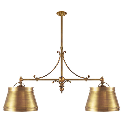 Sloane Street Shop Light Four Light Pendant in Antique-Burnished Brass