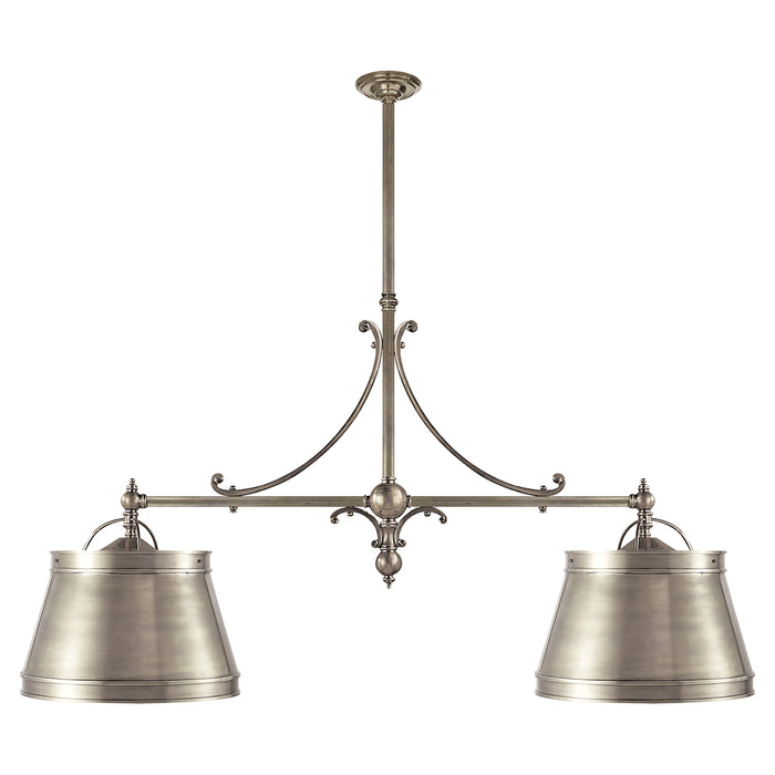 Sloane Street Shop Light Four Light Pendant in Antique Nickel