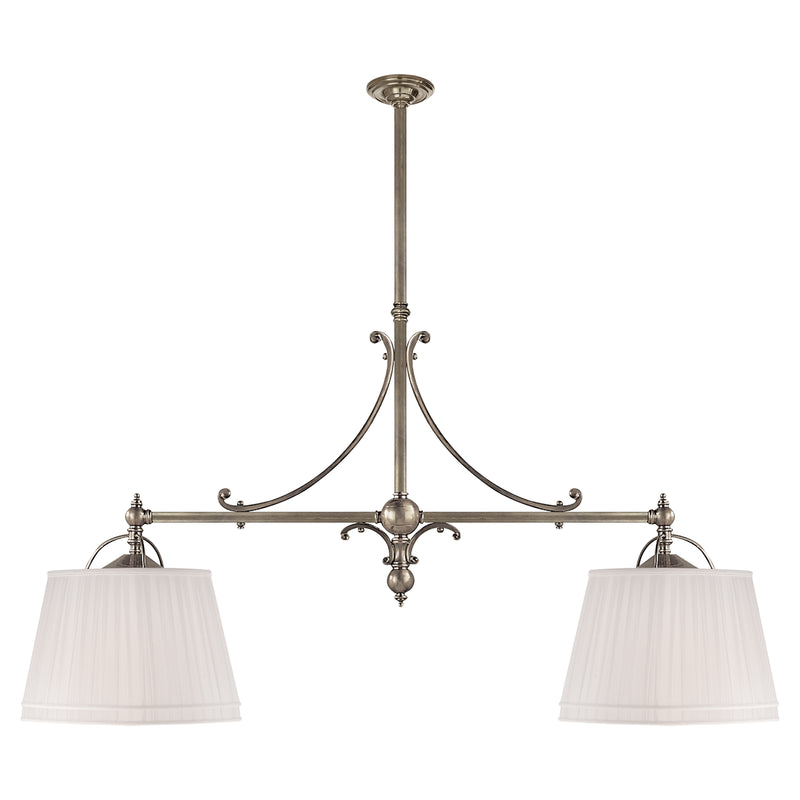 Sloane Street Shop Light Four Light Pendant in Antique Nickel