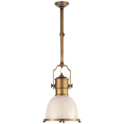 Country Industrial One Light Pendant in Antique-Burnished Brass