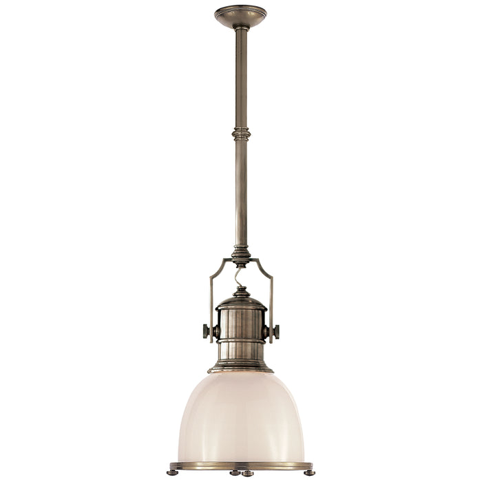 Country Industrial One Light Pendant in Antique Nickel