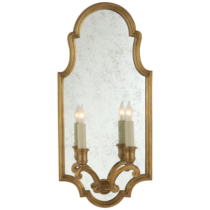 Sussex Medium Framed 2-Light Wall Sconce in Antique-Burnished Brass
