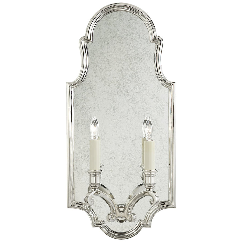 Sussex Medium Framed 2-Light Wall Sconce in Polished Nickel