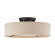 Ellsworth 4-Light Semi-Flush Mount with Parchment Shade in Bronze