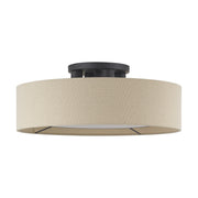 Ellsworth 4-Light Semi-Flush Mount with Parchment Shade in Bronze
