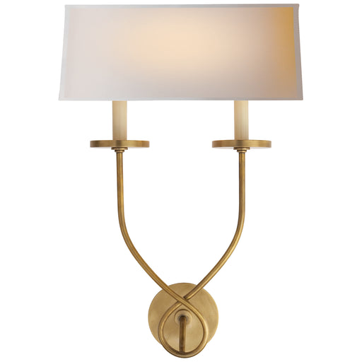 Symmetric Twist Two Light Wall Sconce in Antique-Burnished Brass
