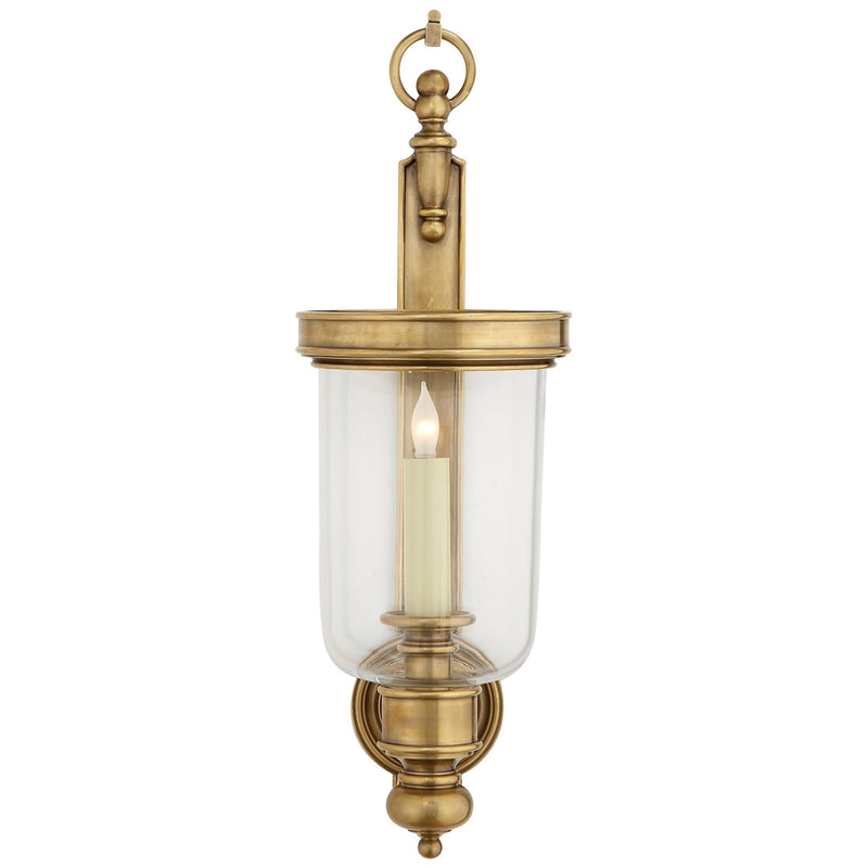 Georgian Small Hurricane Wall Sconce in Antique-Burnished Brass